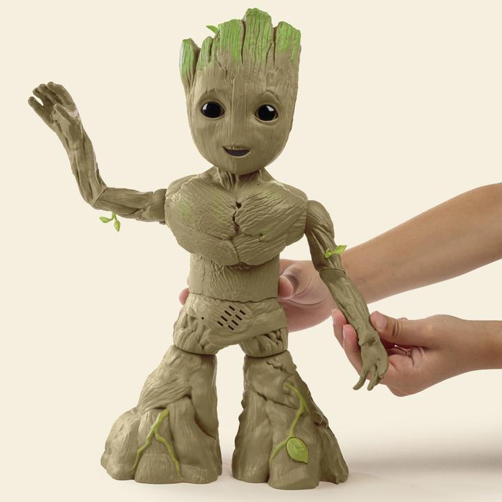 Actual product image Hasbro Marvel Studios I Am Groot Groove 'N Grow Groot, 34cm Tall Interactive Action Figure, Superheroes