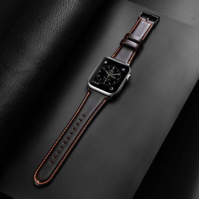 Produktbild Dux Ducis Business Series Echtleder Ersatz Armband (40 mm, 38 mm, 41 mm, Echtleder, Apple Watch Series 1, Apple Watch Series 2, Apple Watch Series 3, Apple Watch Series 4, Apple Watch Series 5, Apple Watch Series 6, Apple Watch Series 7, Apple Watch Series 8, Apple Watch Series 9, Apple Watch SE)