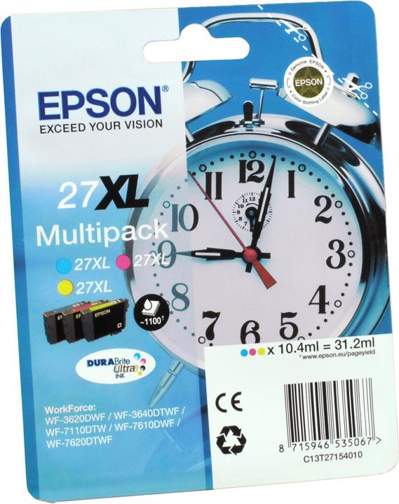 Actual product image Epson 27XL Multipack DuraBrite Ultra (M, C, Y)