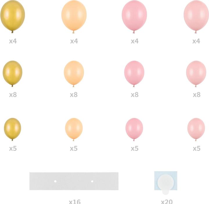 Produktbild Partydeco Bogen aus Luftballons in Herzform Gold und Weiss