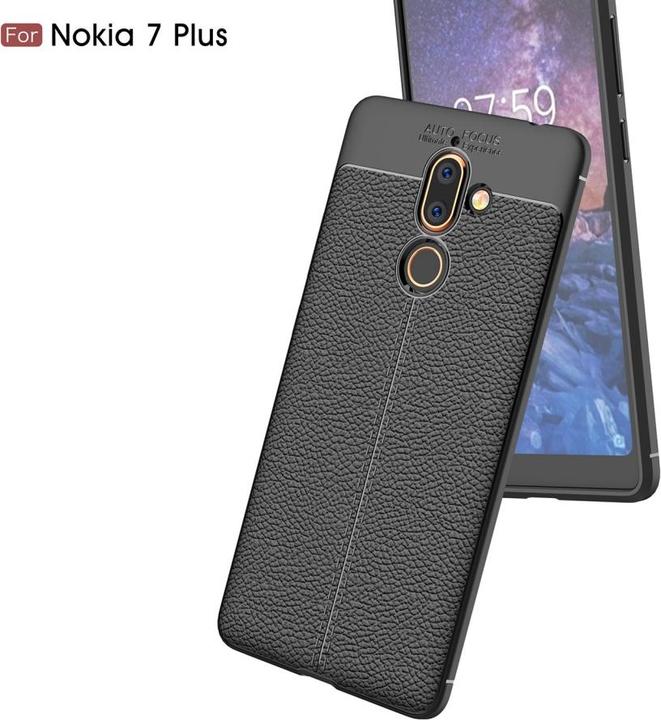 Produktbild Screenguard Nokia 7 Plus Hülle Leather Design TPU Cover (Nokia 7 Plus)