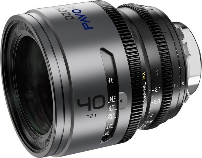 Immagine prodotto Dzofilm Pavo 2x Anamorfico 40mm T2.1 per attacco PL/EF (S35) imperiale - Rivestimento blu (Canon EF, APS-C / DX)