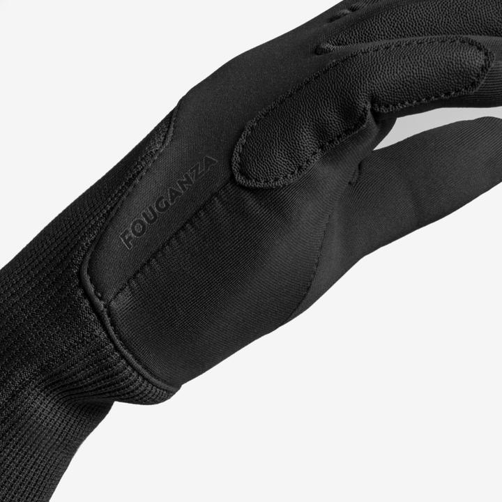 Actual product image Fouganza Horse Riding Gloves 100 Warm - Black (3XS)