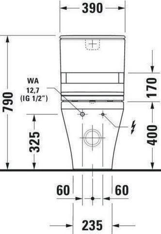 Actual product image Duravit Floor-standing WC combination DURASTYLE ti. 37x70cm SensoWash outlet Vario white