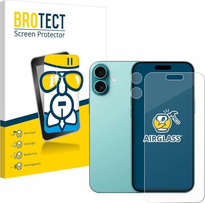 Actual product image BROTECT AirGlass Glass (1 Piece, Apple iPhone 16 Plus)