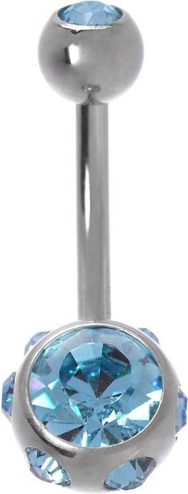 Actual product image Bijouteria Bellypiercing (Surgical steel 316L, Crystal)