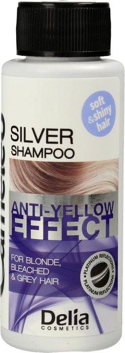 Image du produit Delia Cosmetics Shampooing Cameleo Silver pour cheveux blonds et gris (50 ml, Shampoing liquide)