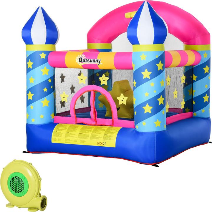 Produktbild Outsunny Kinderhüpfburg im Schloss- und Sternen Design
