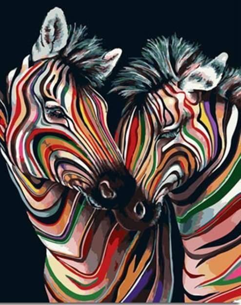 Immagine prodotto Figured'Art Dipingere con i Numeri - Coppia di Zebre Colorate