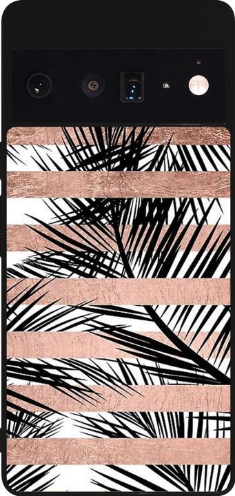 Produktbild PhoneLook Hülle Silikon schwarz Palm trees gold stripes (Google Pixel 6 Pro)