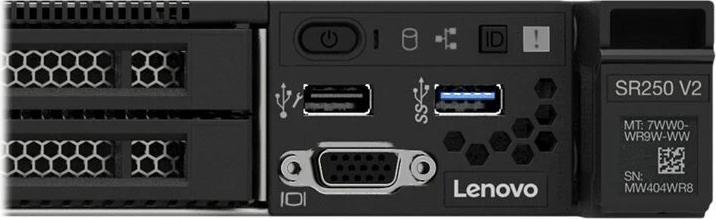Actual product image Lenovo Server ThinkSystem SR250 V2 7D7QA016EA Intel Xeon E-2378 (Intel Xeon E-2378, 16 GB, Rack Server)