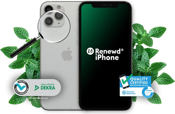 Actual product image Renewd iPhone 11 Pro (64 GB, Silver, 5.80", 12 Mpx, Dual SIM, A / Like new)