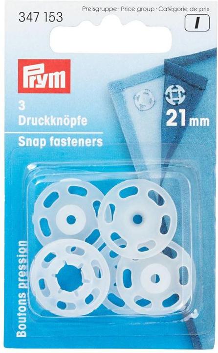 Image du produit Prym Bouton-pression à coudre, transparent 7 mm, carte 24 pcs.