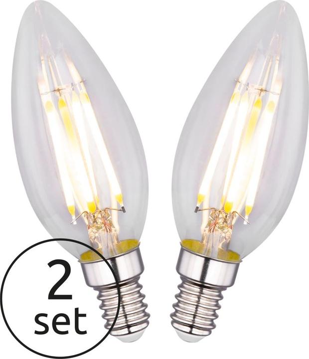 Immagine prodotto Globo Lampadina a LED nichel opaco 2xE14 LED (E14, 4 W, 400 lm, 2 x, F)