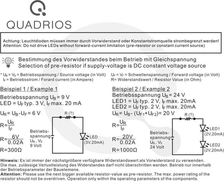 Produktbild Quadrios LED-Sortiment Weiss 150 mA 3.3 V