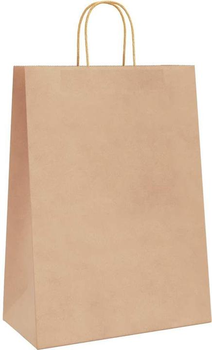 Produktbild VidaXL Kraftpapiertüten 250 Stk. mit Henkel Braun 32x17x44 cm Papiertüte (Geschenktüte, 250 x)