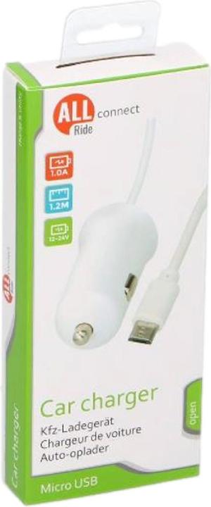 Image du produit All Ride Connect Chargeur de voiture mico USB 1A