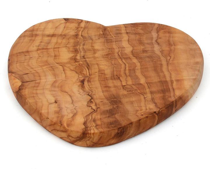 Natura Punto Holz-Brett in Herzform, 20 x 21 x 2 cm, Olivenholz