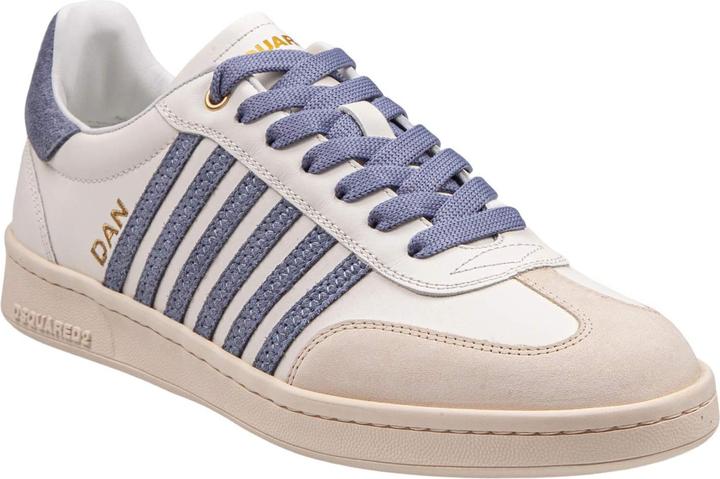 Produktbild Dsquared2 boxer sneakers in leather and suede color milk and blue (44)