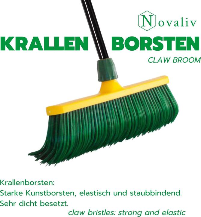 Image du produit Novaliv 2X Premium Krallenbesen mit Stiel 30cm, Spezialbesen gebogenen Borsten Kunststoffkopf -Ideal (1 pcs)