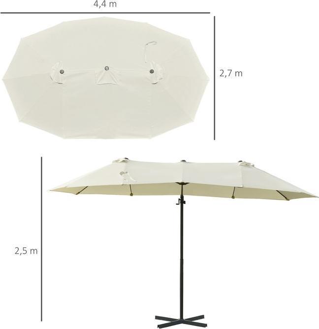 Actual product image Swisshandel24 Double lampshade, crank metal cream white 440 x 270 x 250 cm (2.70 m)