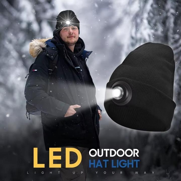 Image du produit Boruit Bonnet chaud d'hiver - lumière de phare rechargeable USB - 500LM