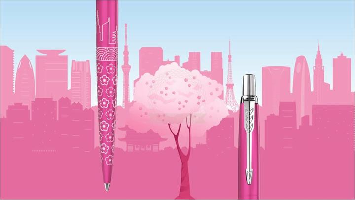 Produktbild Parker Pen Druckkugelschreiber JOTTER Tokyo, metallic-rosa Strichstärke: M, Strichfarbe: blau, Schaft aus Edels (Pink, 1 x)