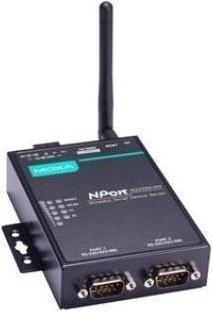 Image du produit Moxa NPORT W2250A-W4-EU - Serveur de périphériques sans fil à 2 ports RS-232/422/485 avec bande WLAN