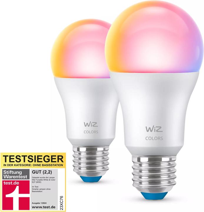 Produktbild WiZ Tunable White & Color Standard (E27, 8.50 W, 806 lm, 2 x, F)