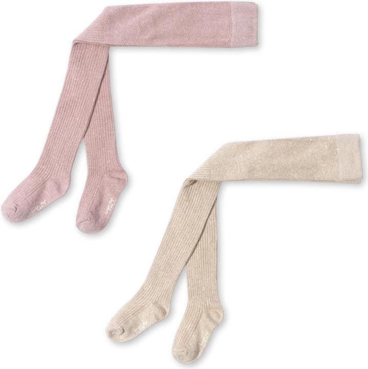 Konges Slojd 2Pack de collants pailletés blanc cassé
