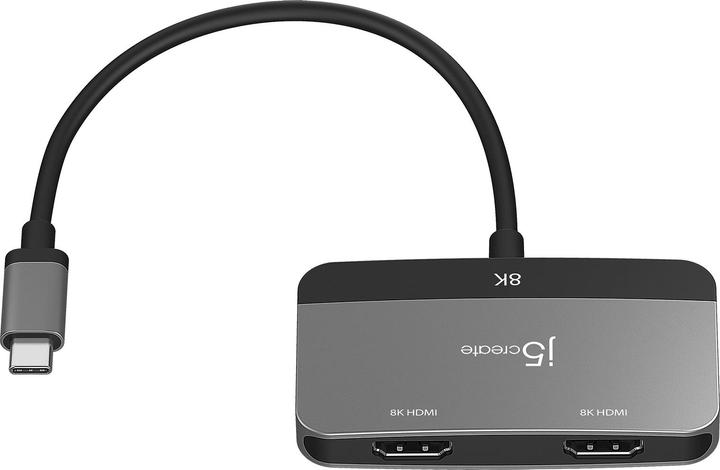 Image du produit j5Create JCA465-N Adaptateur d'écran 8K USB-C® vers double HDMI™ (USB-C, 20 cm)