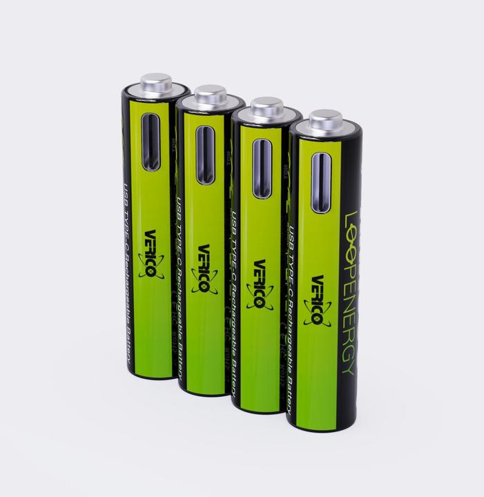 Produktbild Verico Li-Ion USB-C Micro AAA-Akku 1.5V 900mWh 600mAh ladbar per USB (4 Stk., AAA, 600 mAh)