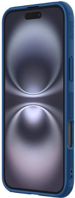 Actual product image Nillkin Super Frosted Shield Pro case for iPhone 16 - blue (Apple iPhone 16)