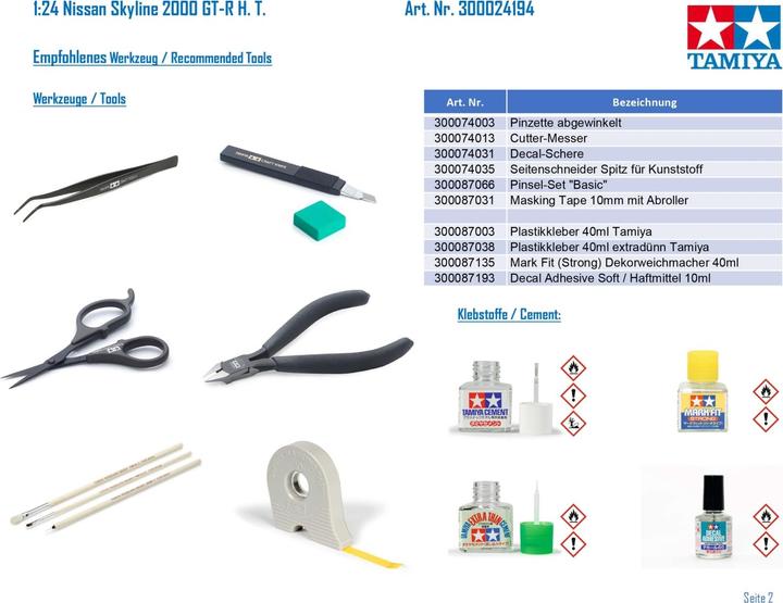 Actual product image Tamiya 1:24 Nissan Skyline 2000 GT-R H. T.