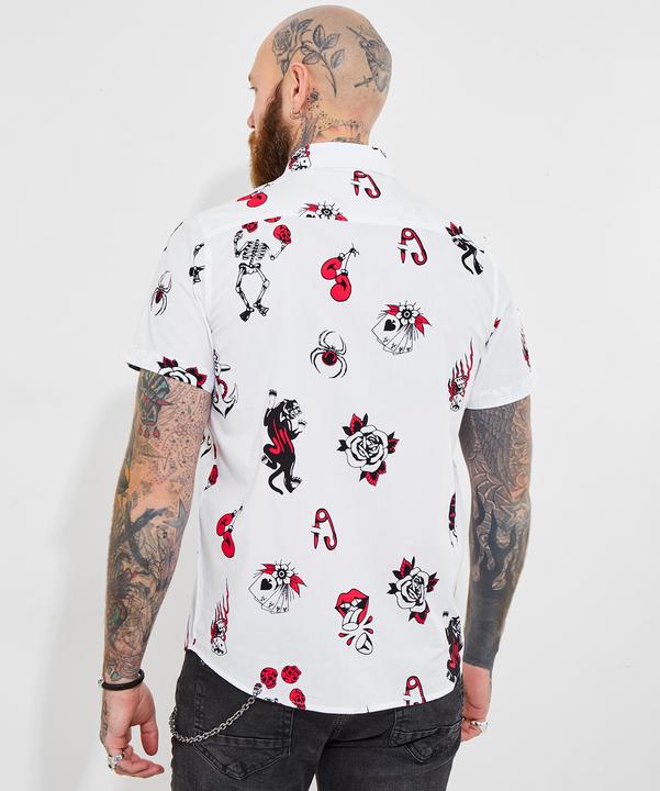 Image du produit Joe Browns Contrast Trim Short Sleeve Tattoo Print Shirt (M)