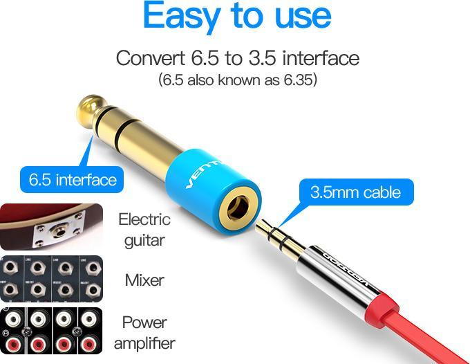 Produktbild Vention Audio Adapter VAB-S01-L, Jack 3.5mm to Jack 6.5mm (Winkeladapter)