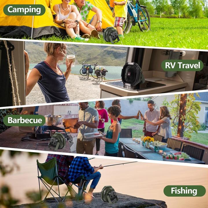 Produktbild Zwoos USB Campingventilator mit LED-Licht, Fernbedienung