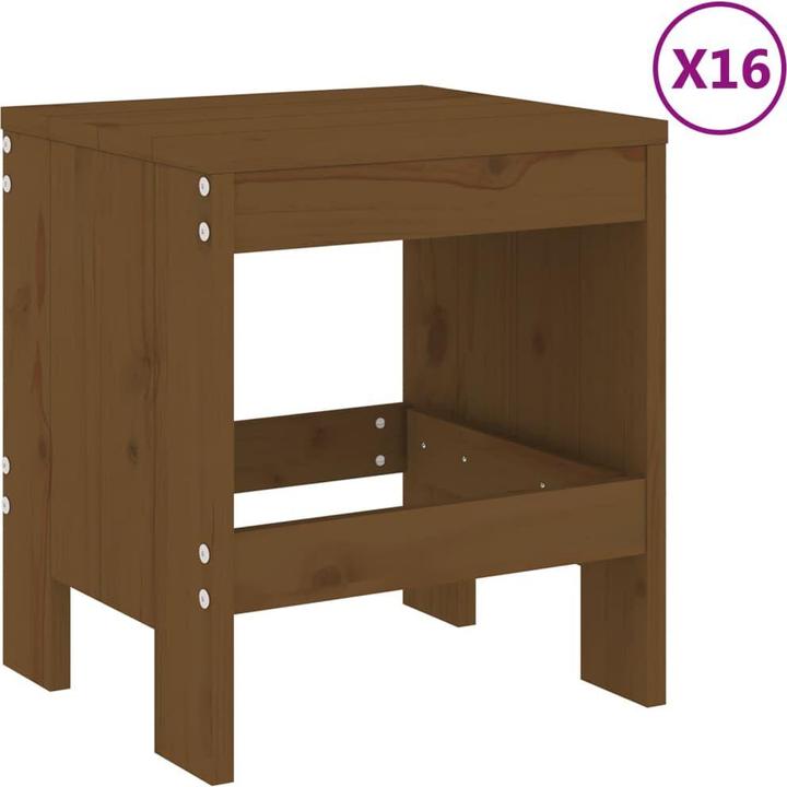 Produktbild VidaXL 17-tlg. Garten-Essgruppe Honigbraun Massivholz (100 cm)