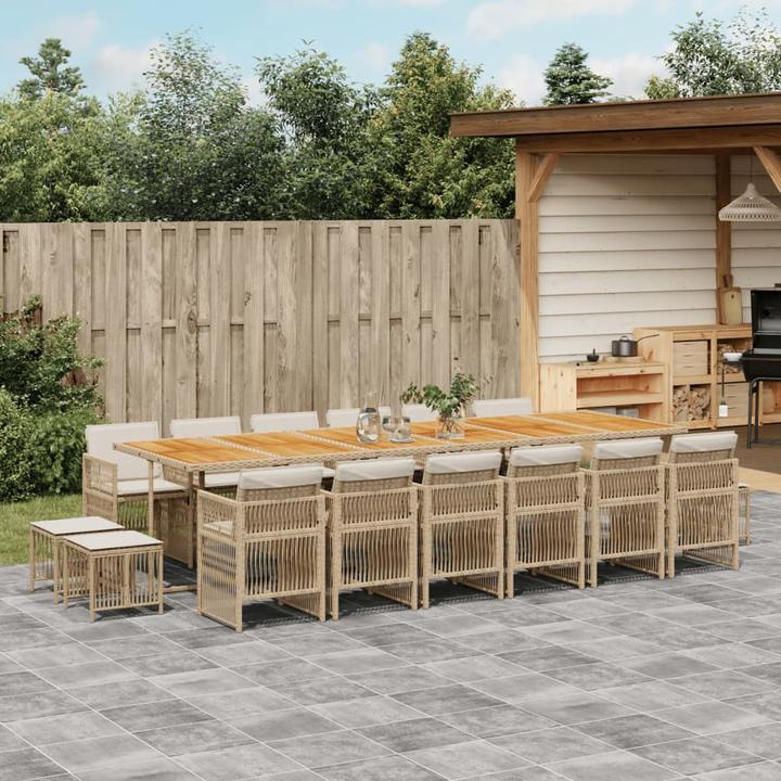 Image du produit VidaXL 17 pcs. Salon de jardin avec coussins Poly Rattan noir (330 cm)