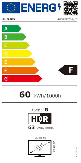 Energie-Label Philips 48OLED769/12 (48", OLED, 4K)