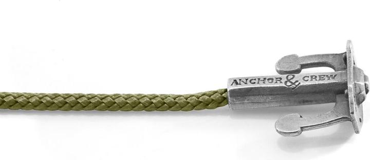 Image du produit Anchor & Crew Bracelet Ancre Union Argent Et Corde Vert Kaki (Solide .925 en argent sterling)
