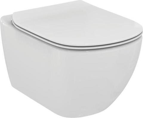 Actual product image Ideal Standard Tesi Rimless hvid haengeskål med Soft Close toiletsaede - boltafstand 180 mm