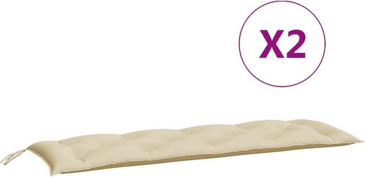 Image du produit VidaXL Coussins de banc de jardin 2 pcs. O x tissu ford (150 x 50 x 7 cm)