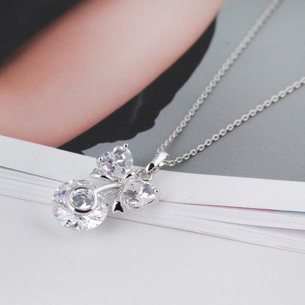 Produktbild Hermex Platinum veredelte LUXUS Halskette Pfau Anhänger Zirkonia - Platin (Kupferlegierung)