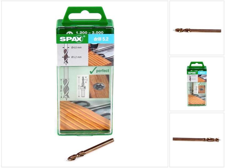 Productafbeelding Spax Boor 5,2 mm voor vlonderhout op aluminium 19 mm schroefdraadlengte ( 5009409875005 ) (5,2 millimeter)