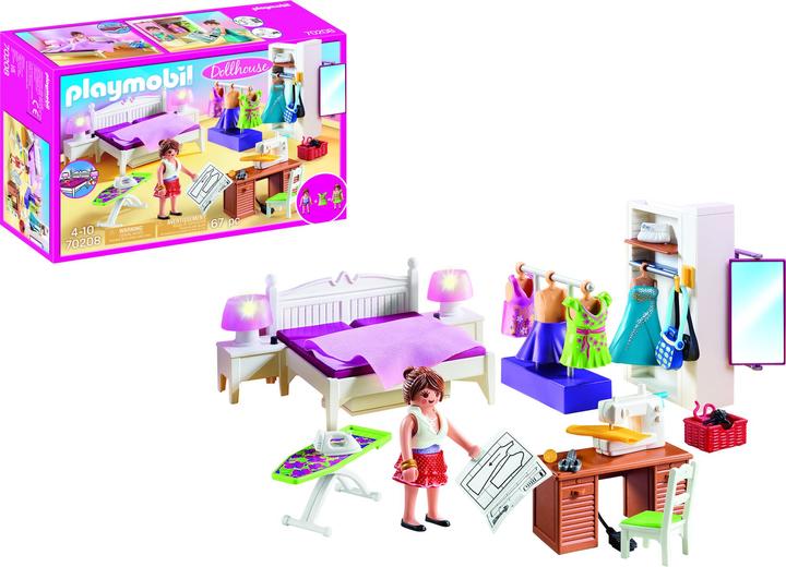 Produktbild Playmobil Schlafzimmer mit Nähecke (70208, Playmobil Dollhouse)