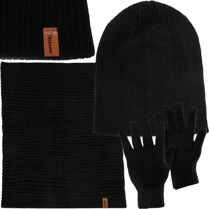 Trizand Hat, scarf and mittens set - black