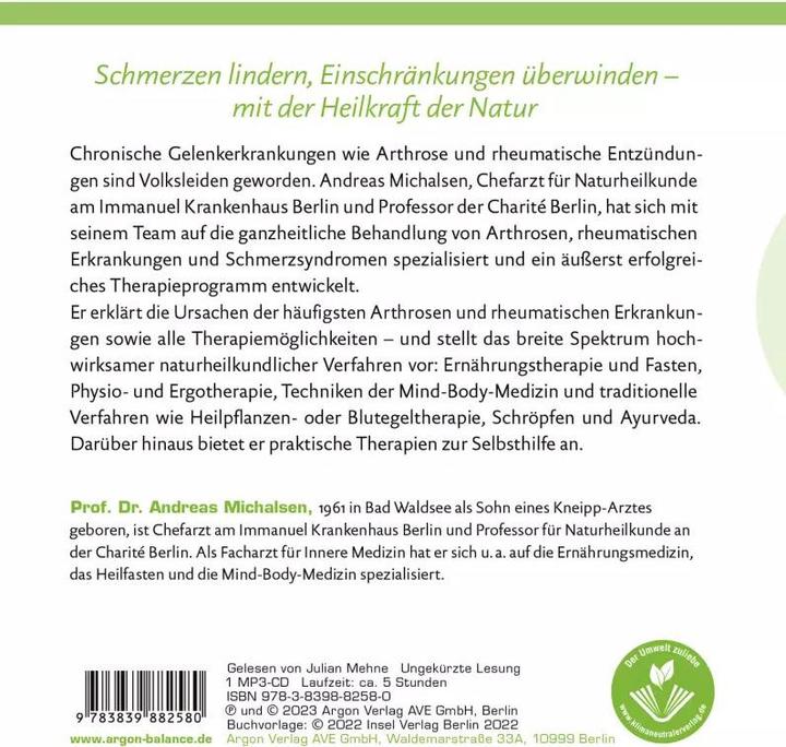 Actual product image The Nature Docs - My best remedies for joints. Osteoarthritis, rheumatism and pain (Andreas Michalsen, Friedrich-Karl Sandmann, Julian Mehne, German)