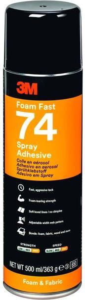 Immagine prodotto 3M Scotch-Weld 74 Adesivo spray arancione, lattina 500 ml (520 g, 500 ml)