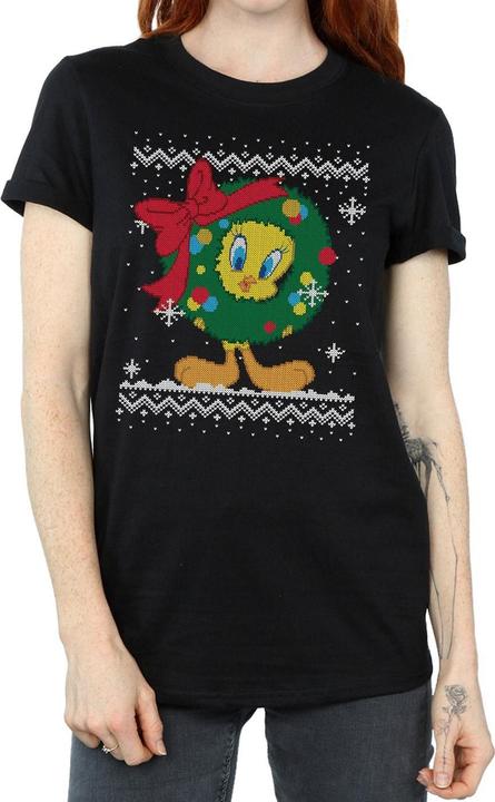 Produktbild Looney Tunes Tweety Pie Christmas Fair Isle TShirt (L)